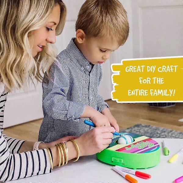 The Eggmazing Easter Egg Mini Dekorationssæt Kunst og Håndværkssæt - Inkluderer Æggedekorationsspinner og 6 Tuscher [emballage kan variere]