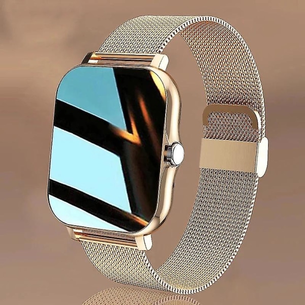 Smart Watch Herr Dam Smartwatch För Android Telefoner Iphone Pulsmätare Fitness Tracker Gold