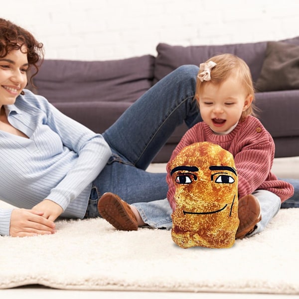 Plush Leksak Kycklingnugget Cartoon Plushie Fylld Docka Sov Kudde Hem Kontor Sovrum Dekoration Barn Vuxna Meme Fans Julgåva