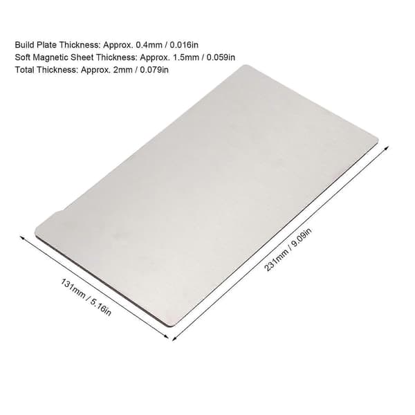 HALOT Mage Pro 3D-printer byggeplate 231x131mm med magnetisk base