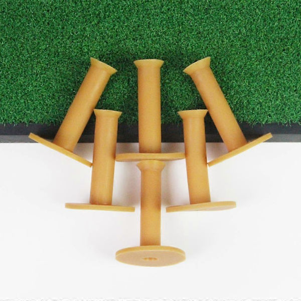 6-pack 75 mm golftee, okrossbara golftees för driving range-matta, hemma