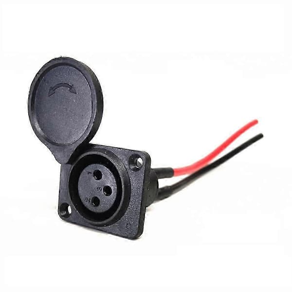 Batteriladerport 3-pinners inline-kontakt Jack Socket for Scooter E-rullestol Hode Rund Tre-hulls Ladeport Utgave C