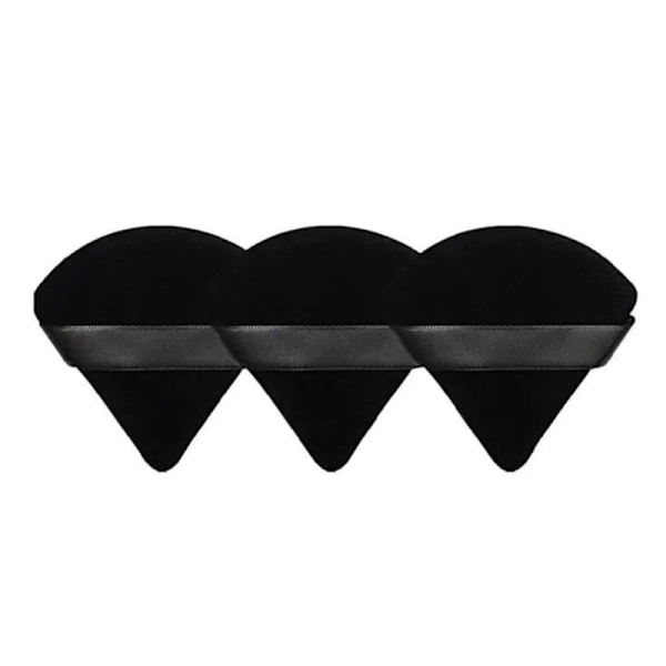 3-pack Triangular Powder Puff - Washable Makeup Sponges - Sponges for Makeup Black