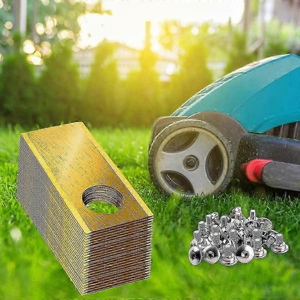 30 stk. erstatningsblader i rustfritt stål for Honda Miimo robotgressklipper, 39,2 x 17,5 mm