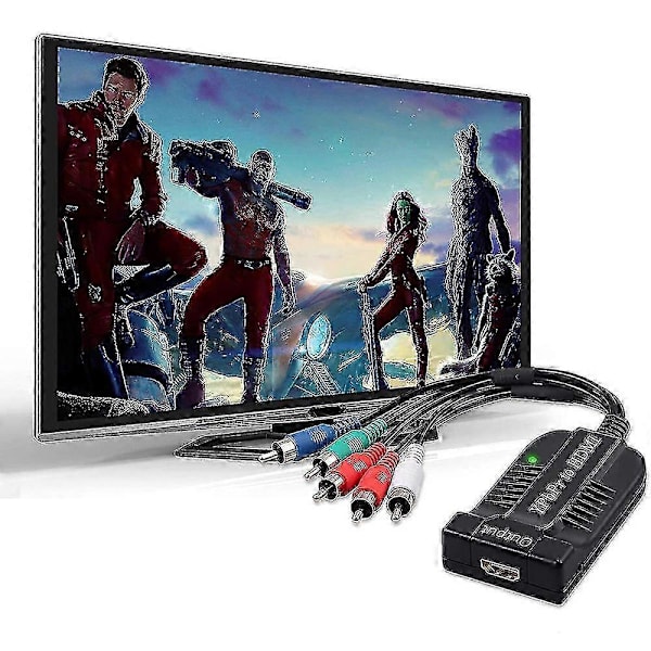 Komponent til HDMI Konverter - YPbPr til HDMI Adapter med 1080P Support & Opløsningsknap
