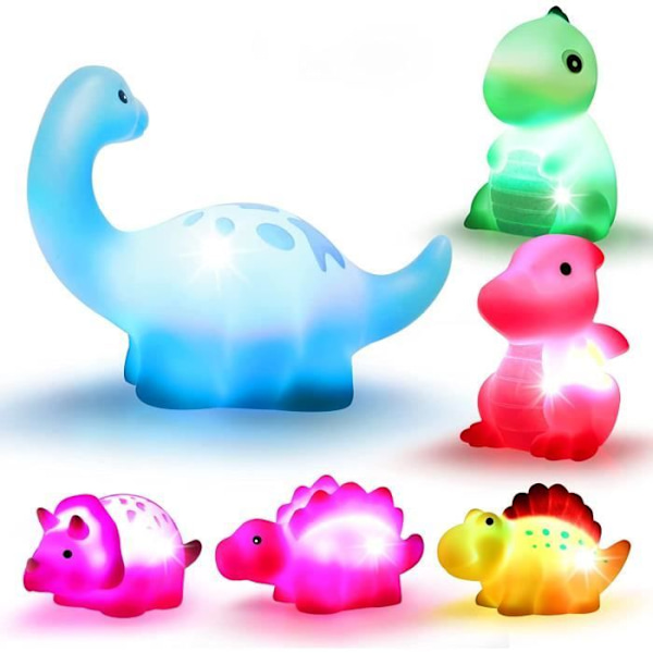 Badelegetøj - Dinosaur - 6 Stykker - Med Lys - Vinyl - Unisex