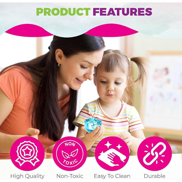 Stressbolde Isterning med Snefnug, Langsomt Stigende Squishy Fidget Legetøj, Angstlindrende Sensoriske Beroligende Legetøj til Børn & Voksne, Klasseværelsespræmier