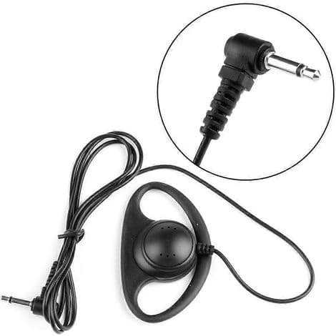 D-form 3,5 mm Jack-øretelefon til Walkie-Talkie og tovejsradio