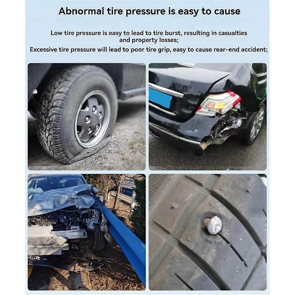Bil Husbil Lastbil TPMS 6 Hjul Sensor Solenergi Däcktrycksövervakningssystem Temperatur Klocka Lufttryck