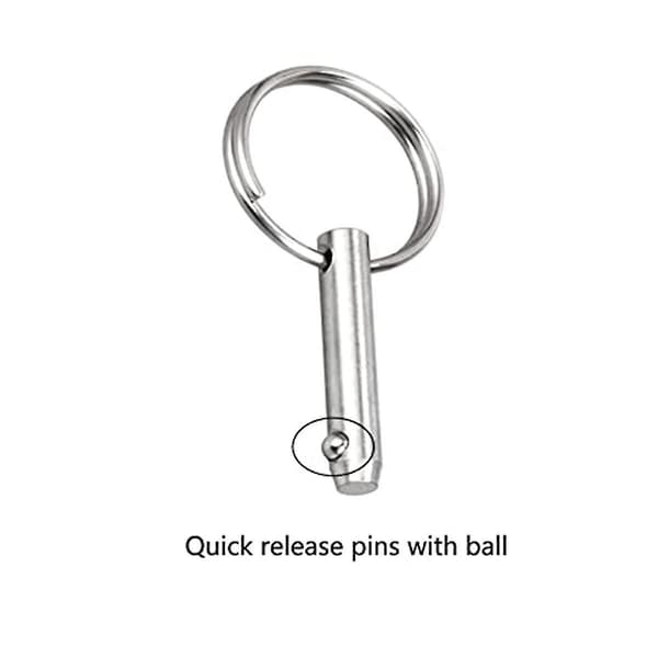 4 stk. Quick Release Pins Bimini Top Pins, Diameter 1/4in (6,3mm), samlet længde 2,56inch (65mm), marine 316 rustfrit stål