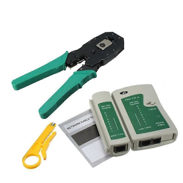 RJ45 RJ11 RJ12 CAT5 CAT5e Portabel LAN Nätverksverktyg Kit Utp Kabeltestare OCH Tång Krymp Krimp Klämma PC