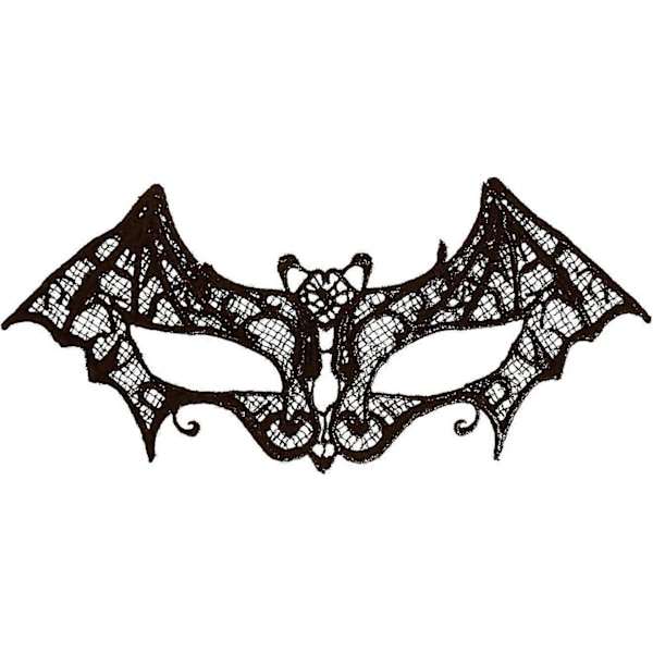 Svart Spets Fladdermusmask, Maskerad Ögonmask Domino Gotisk Vampyr Fladdermusaccessoar Ögonmask.