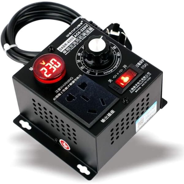 Dimmer, AC 220V 9A 4000W SCR spenningsregulator motor viftehastighetskontroller -INHHUB