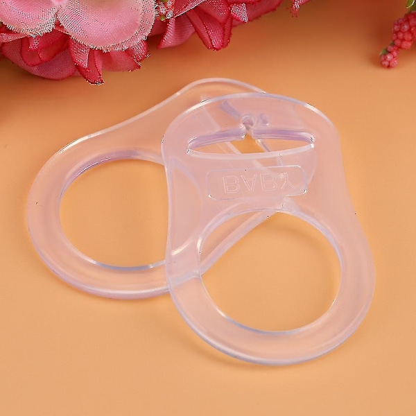 10 stk. Multi Silikon Klar Baby Knapper Stil Smokk Holder Klips Adapter For Ringer Hvit