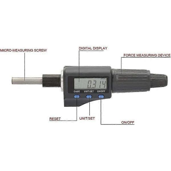 Digital Mikrometerhode Digital Mikrometerhode 25mm 0.001mm Metriske Imperiske Enheter LED Mikrometer med 3 Knapper