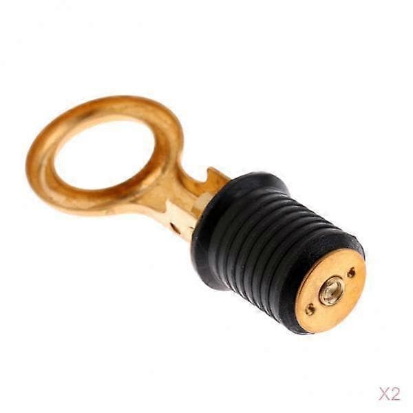 2 x Marine Gummi Messing Båt Dreneringsplugg Snap Lås Dreneringsplugg, Passer 24MM Hull