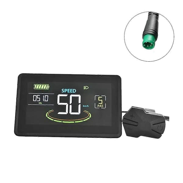 H6C Elektrisk Cykel LCD Display Mätare 24V-60V E Scooter LCD Panel Färgskärm med USB UART för Elec