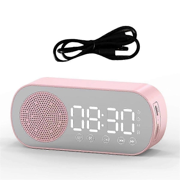 Trådlös Bluetooth Högtalare Klockradio Dubbla Alarm Stöd TF-kort Digitalt Alarm för Hemmakontor Pin JP