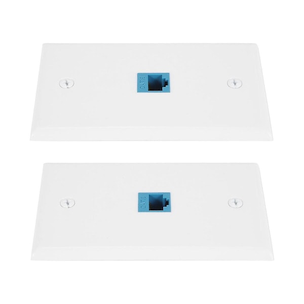 2-pack 1-port Ethernet-väggplatta, RJ45 Cat6 hon till hon jack inline-kopplingsfrontplattor, 1-port