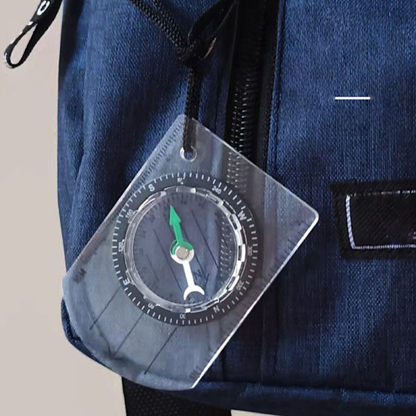 Mini Acrylic Scale Compass for Outdoor Use - Map Scale with Lanyard for Navigation