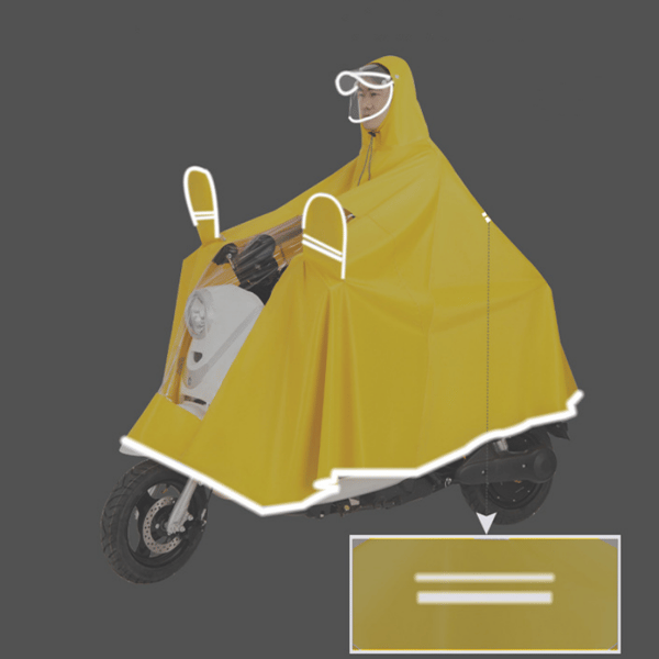 Regnponcho för cykel, moped, skoter - Reflexkanter Mörkblå 7XL