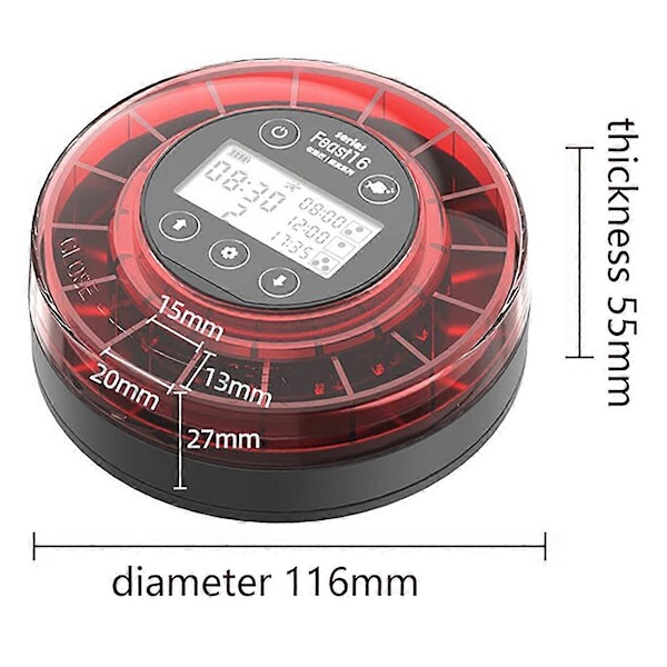 Akvarium Automatisk Fiskefôrautomat Automatisk Matdispenser med Timer Oppladbar Timer Fôrautomat med US