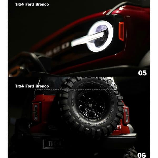 LED Lyssystem For- & Baglygtegruppe til TRX4 2021 1/10 RC Crawler Bil Blinklys Bremselys