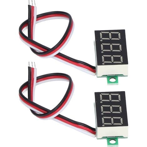 Digitale DC Voltmeter 0-30V med Grønn LED-skjerm, 0,36 tommer, 3 ledninger