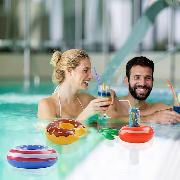Kleeblatt Oppustelig Drikkeholder, 6 Pak Pool Drikkeholder Flydere Kopholdere Drikkeflydere, Kokosnødtræ Flydende Drikkeholder Til Pool Party