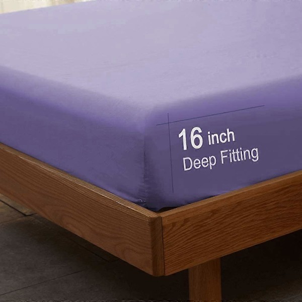 Sengesæt Superblødt Mikrofiber 1800 Trådtal Luksus Egyptiske Sengetøj 16-Tommer Dyb Lomme Rynkefrit - 3 Dele (Lavendel, Twin)