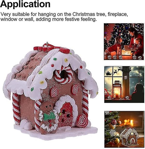 Lyser Gingerbreadhus Til Julebordet - Forudbelyst Landsbyfigur I Lerdej Med LED Lys