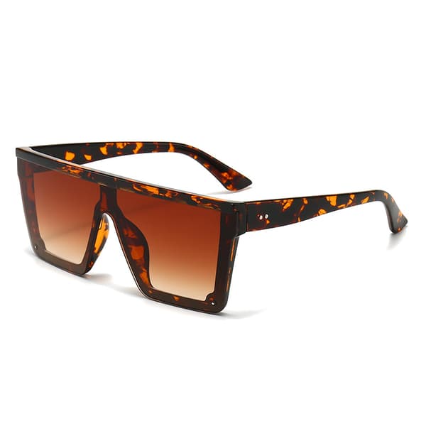 Store firkantede solbriller Leopard dobbel te 1 stk