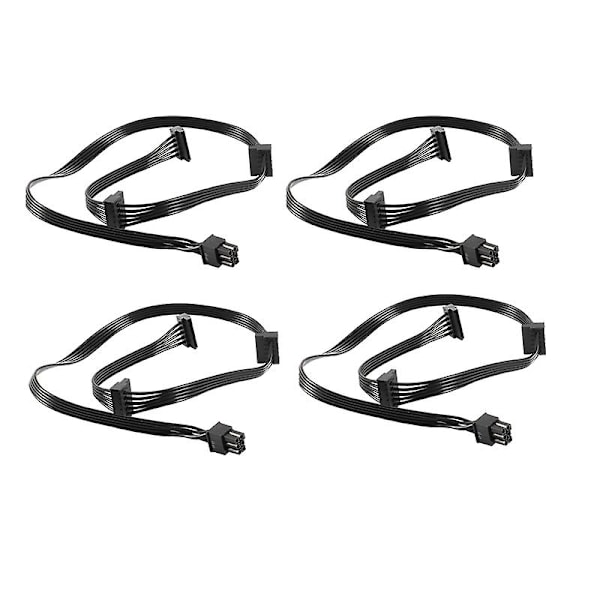 4 Pcs 6 Pin to 3X SATA Driver Power Supply Cable for Supernova 650 750 850 1000 1600 2000 G2 G3 P2 T2 GS