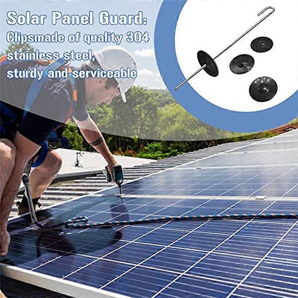 Solpanelsskyddsklämmor, rostfria ståltrådsstängselfästen djurskyddsrulle kit för solpanel
