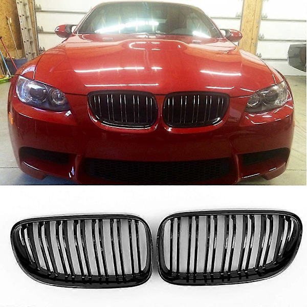 2X Gloss Sort Front Kidney Grill Grille til- E92 E93 3-Serie 328I 335I Coupe 2011-2013
