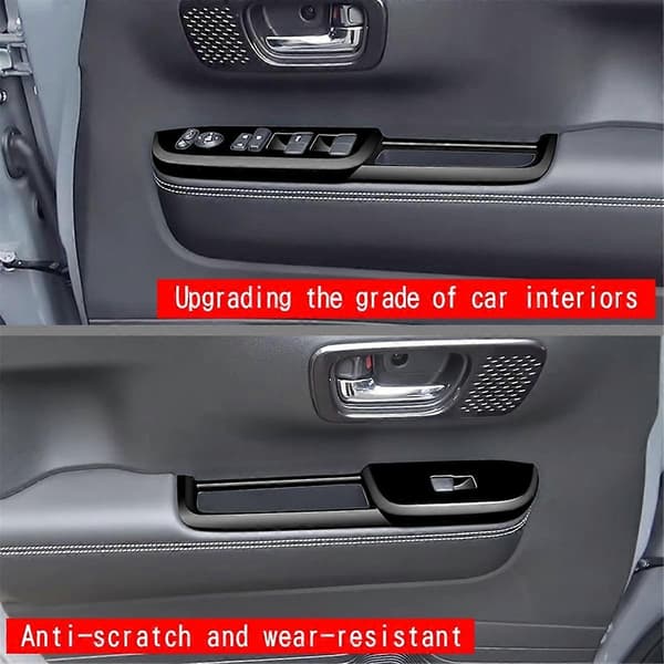 Bilfönsterhissbrytare Panel Trim Skydd Dörr Armstöd Skyddspanel för N-BOX 2024 RHD Blank Svart
