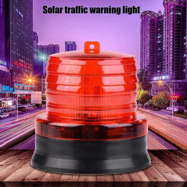 Solar Solar Flash Light Security Warning Light Beacon Warning Light LED (1 st, röd)