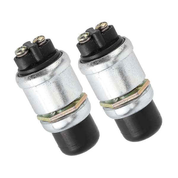 2 stk. Horn Motorstartbryter SPST Trykknapp Starter Vanntett 50A 12V for Bil Båt