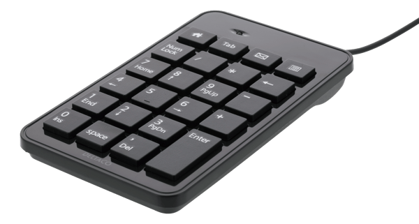 TB-120 Numerisk tastatur, 23 taster, 4 genvejstaster, USB, sort