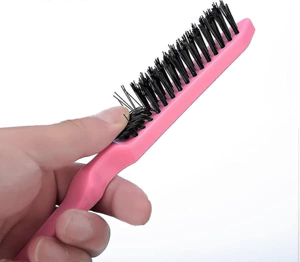 Tre Rader Nylon Tuperingsborstar Back Combs Släta Borstar För Hem Skönhetssalong (rosa) (1st)