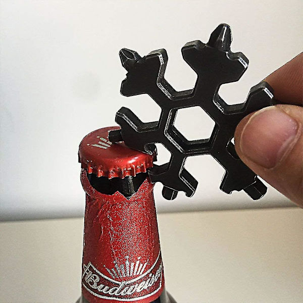 Schneefloe Multitool 18-i-1 Bærbar Multifunktionsværktøj i Rustfrit Stål til Udendørs EDC Eventyr Multitool Rustfrit Stål Multifunktionsværktøj (Sort)