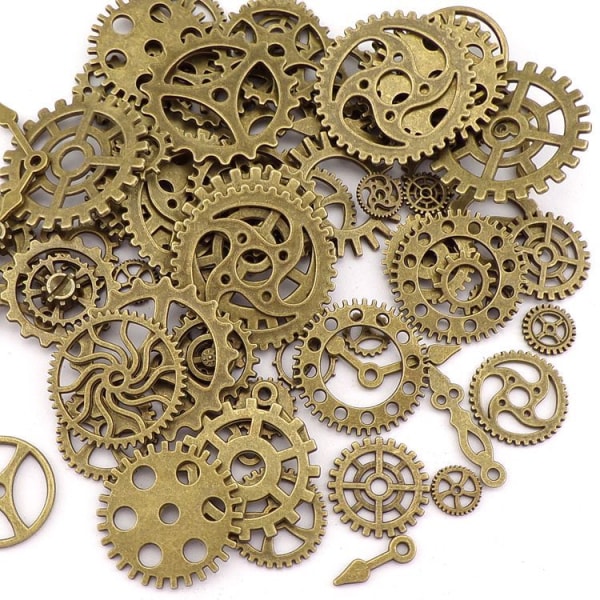 100 g vintage smykker fremstilling diy punk damp mekanisk legering gear vedhæng håndværk kunst Antique Bronze