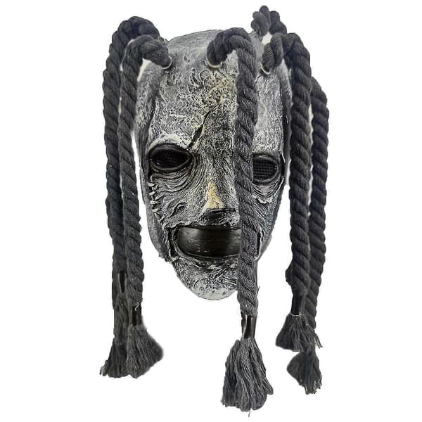 Corey Taylor-stil Fuld Hoved Latex Maske Med Dreadlocks Udklædning-AM