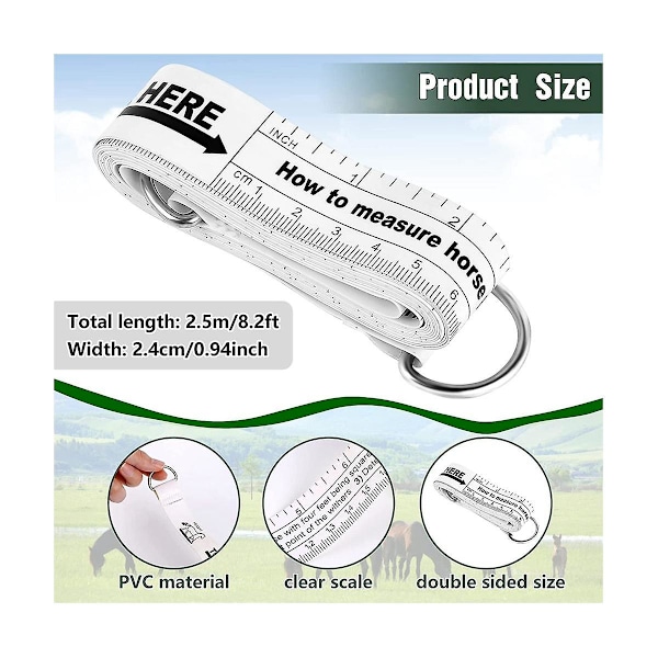 Häst Höjd Vikt Band Häst Mätband PVC Häst Mätpinne Boskap Kropp Mätning Till