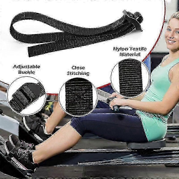 2-pak romaskine fodstropper, justerbare fitnessstropper til romaskiner
