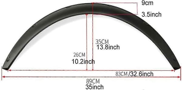 4-delars Universal 3,5 mm/90 mm Flexibla Bilskärmbreddare för Bred Kaross Fordons Hjulhusförbättring