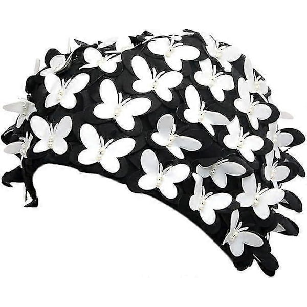Vintage Badehætte Blomsterblad Retro Stil Badehatte til Kvinder