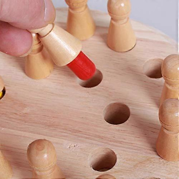 Treminnebrikke Sjakk Fargeminne Sjakk, Barn Treminnebrikke Match Stick Sjakk Minne Spill