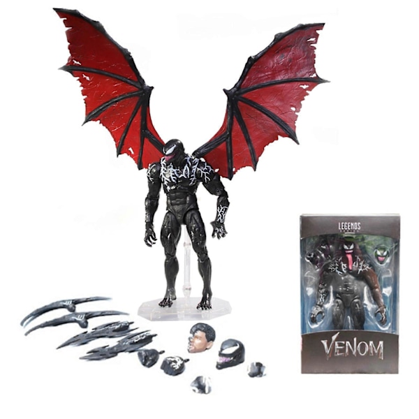 7'' Venom Actionfigur med Vinger og Beslag Bevægelig Venom Figur Legetøj, Kampagne