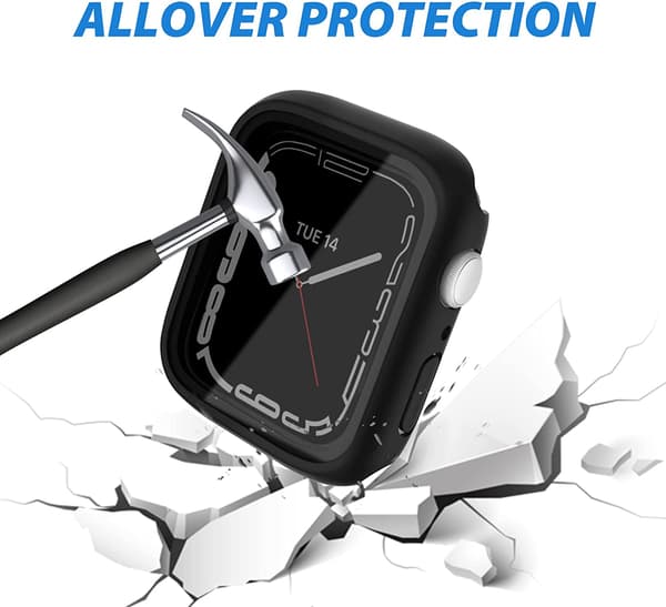 Case with screen protector for Apple Watch 7 / 8 (45 mm) Black